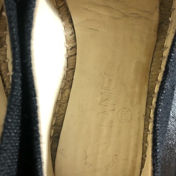 Chanel Espadrilles Sz 9 (Black Linen) - Picture 5 of 8